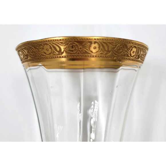 Tiffin Franciscan Minton Gold Rim Water Goblet Wine Glass 22K Gold Trim Set of 3 - Picture 7 of 8